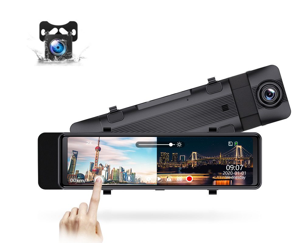 China Bluetooth 1080P 10.88 Inch 2K Dash Cam Front And Rear Recorder DVR factory