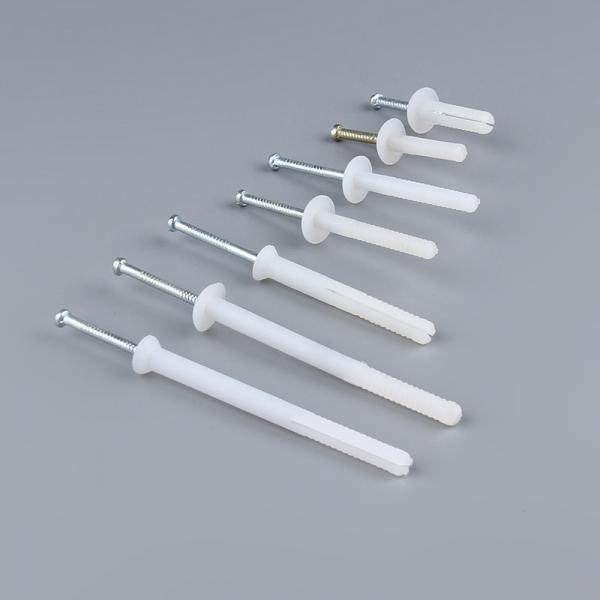 Quality OEM / ODM Plastic Nail In Anchors Nylon Nail Drive Anchor White for sale