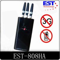 Quality WIFI Portable Cell Phone Jammer / Mobile Signal Blocker With 3 Antennas for sale