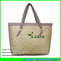 China LUDA natural straw personalized bags seagrass straw handbags for sale factory