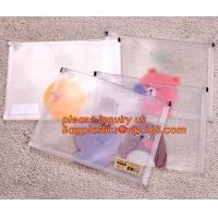 China Office School Supply A4/5/6 Plastic PVC Document Bags With Zipper File Folder Stationery Pen Bag For Office School Suppl for sale