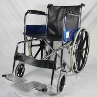 China Essential Steel Frame Folding Steel Wheelchair Fixed Armrest And Footrest factory