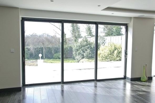 Quality Big Size Black Aluminum Sliding Doors For Dining Room With Thermal Break Design for sale
