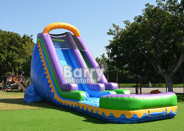 China Outdoor Commercial Inflatable Water Slides With Pool For Backyard Party factory