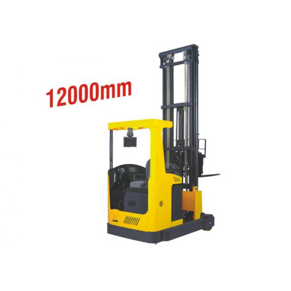 Quality Electric Mast Narrow Aisle Truck 12000mm Lifting Height Reach Type Yellow Color for sale