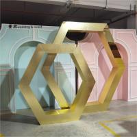 China Factory sale hexagon mirror acrylic arch backdrop for event stage decoration factory