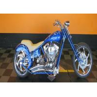 China Bright Blue 110cc Pocket Bike Harley Mini Chopper Fast Speed With Real Leather factory