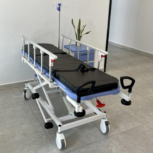 Quality Hydraulic Ambulance Stretcher Trolley Blue For Hospital Medical for sale