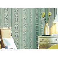 China Washable Classic Striped Floral Wallpaper , Vinyl Material Durable Wall Coverings factory