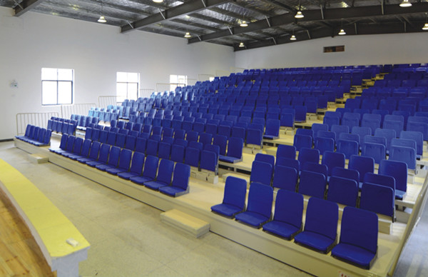 Quality HDPE Chair Indoor Bleacher Seating / Telescopic Seating Systems 260mm Step Height for sale