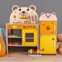 China Simulated Home Wooden Toy Set Stove Children Cooking  High Safety for sale
