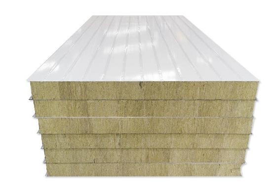 Quality 48kg/M3 Roof Panels Heat Insulation Materials Color Steel Rock Wool Sandwich for sale