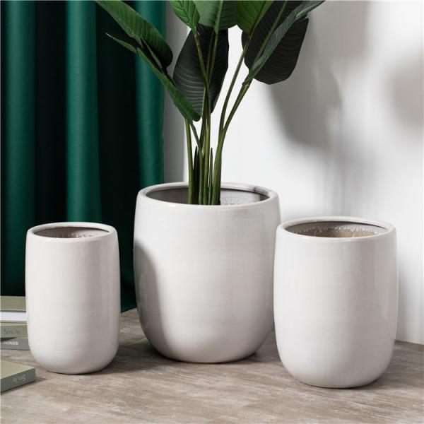 Quality High quality elegant home garden decor white floor plant pots cheap outdoor indoor ceramic pots planter for sale