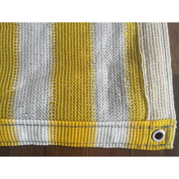 Quality Yellow And White Anti Uv Balcony Shade Net , Hdpe Knitted Raschel Netting for sale
