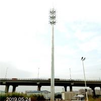 China 3 Platforms 25m 65m Steel Tubular Pole 5G Antenna Communication Poles factory