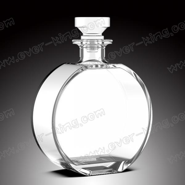 Quality Clear Oval Empty Whiskey Glass Bottles 750ML for sale