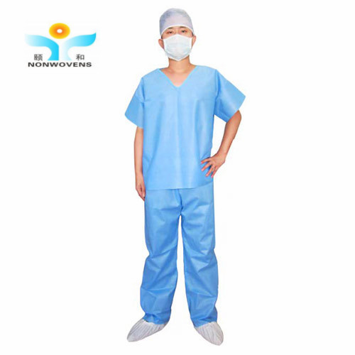 Quality SMS Medical Scrub Suits Uniforms Single Use Short Sleeve Disposable Gown for sale