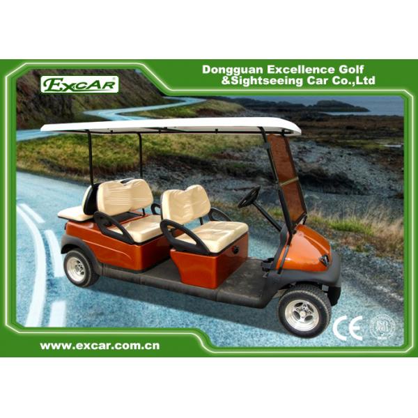 Quality Brown Red 6 Seater Electric Golf Buggy ADC 48V Battery Powered for sale