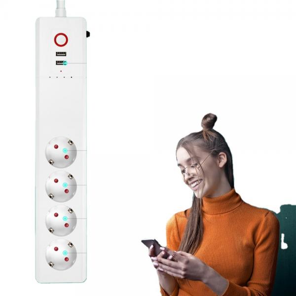 Quality Smartlife 1.5M 2000W CE Smart Home Power Strip For European Travel for sale
