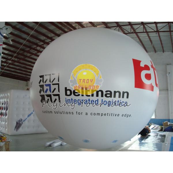 Quality White Dia 4m inflatable advertising helium balloons with 0.20mm PVC Material for for sale