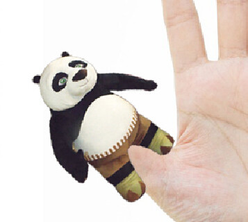 China 4 inch Fashon Kungfu Panda Plush Finger Puppets Kids Finger Puppets factory