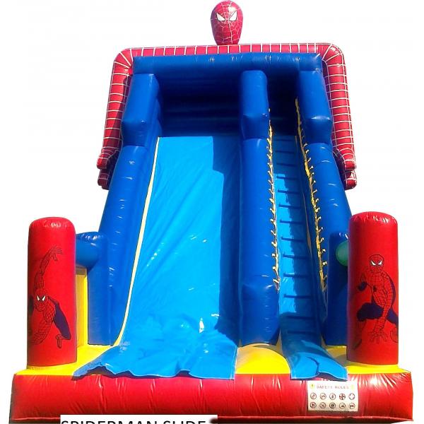 Quality Blue And Red PVC Spiderman Kid Giant Inflatable Slide For Commercial for sale