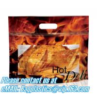 China Zipper Hot Chicken Bags/ Roasted Chicken Packaging Bag With Window/ Microwaveable Grilled Chicken Bag, bagease, bagplast for sale