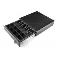 China Black Locking USB Cash Drawer / Metal Cash Box With Lock 5 Bill Compartments 410E factory