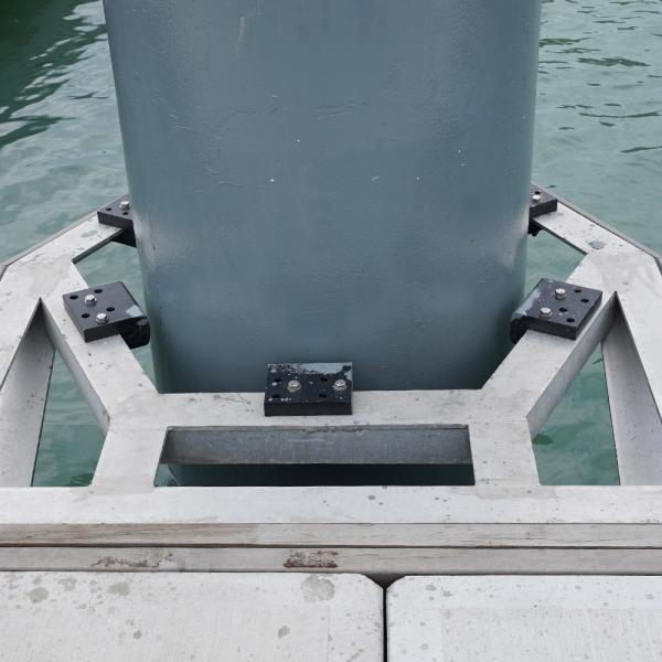 Quality Painting Finish Piles Floating Dock Marine Grade Aluminum Alloy 6061 Pile Cap Stainless Steel Pile Guide for sale