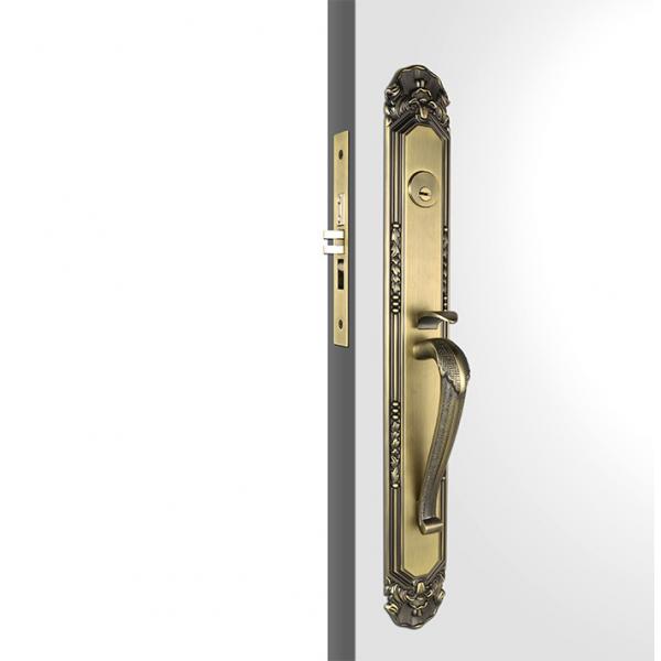 Quality Outside Entry Door Handlesets / Antique Brass Entrance Door Handles for sale