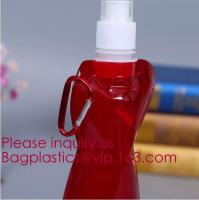 China Environmental Cartoon Foldable Water Bottle Bag,BPA Free Plastic Custom Logo Printed Bottle Foldable Drinking Collapsibl factory