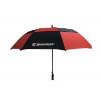 Quality Black Red Double Canopy Windproof Golf Umbrellas Wind Resistant Grip Plastic for sale