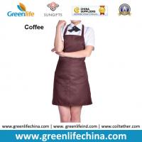 China Dirty resistant coffee color unisex working apron with 2pockets for coffee shop waiters factory