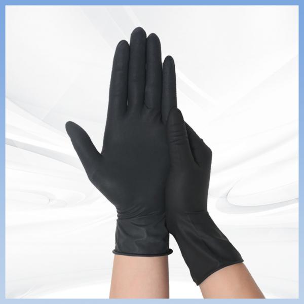 Quality Black Household Disposable Latex Gloves For Food Preparation for sale