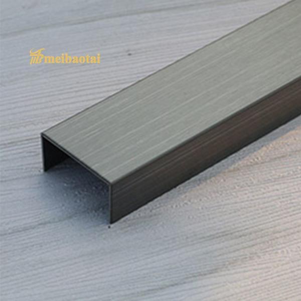 Quality 10mm Stainless Steel Metal Bullnose Border Edge Trim Hairline Surface for sale