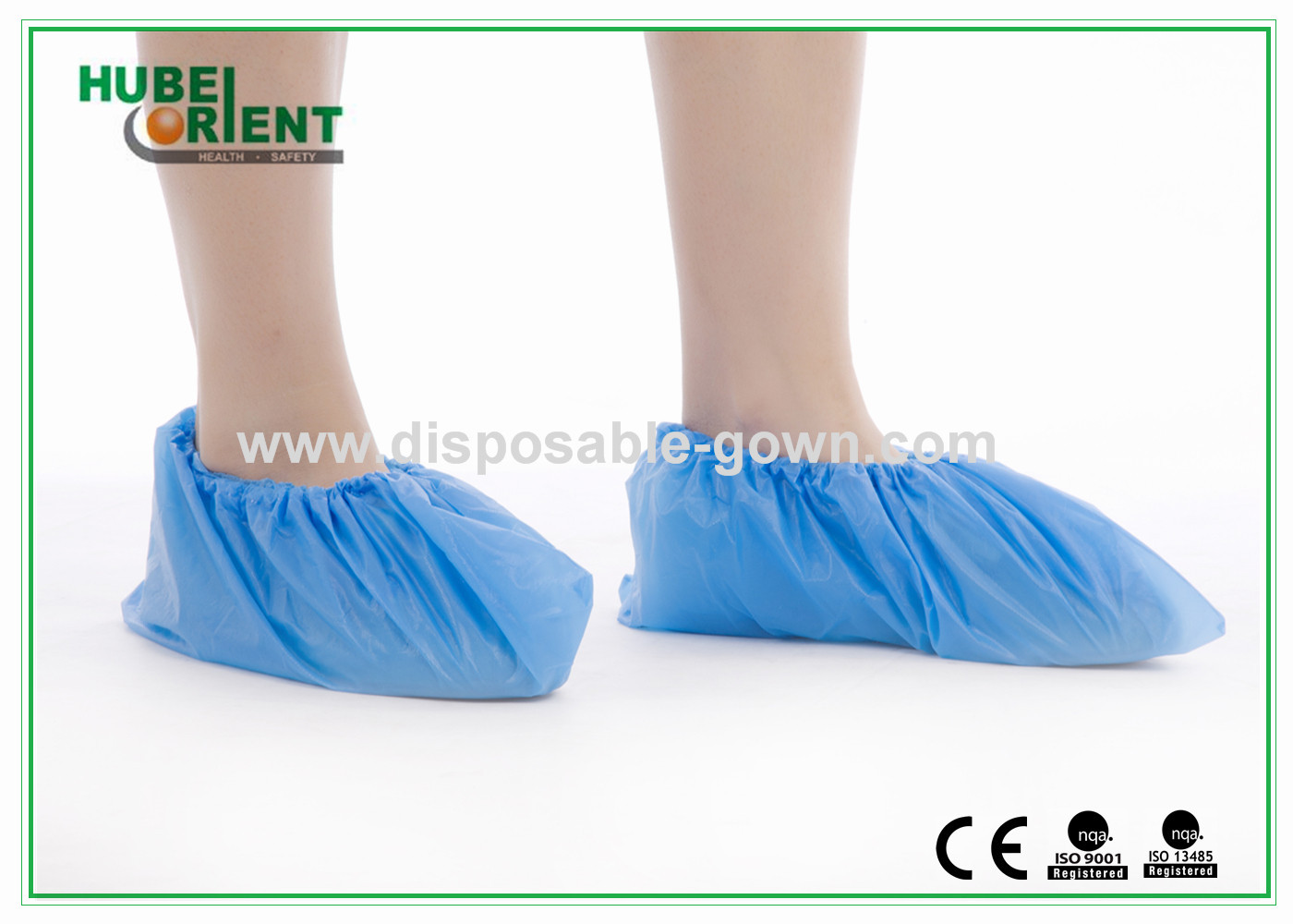 China Blue Disposable CPE Shoe Cover for Industry , Waterproof Disposable Footwear factory