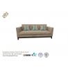 China Leisure Khaki Fabric Vintage Sofa Wood Frame For Living Room 3 Seater factory