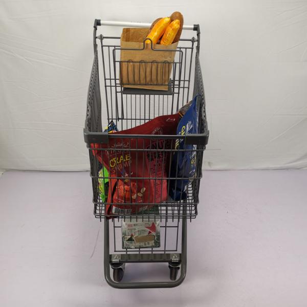 Quality 150L American Style Supermarket Shopping Trolley PU Wheel Grocery Trolly Cart for sale