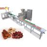 China Stainless Steel Auto Meat Strip Traying System Cold Extrusion Pet Treat Line factory