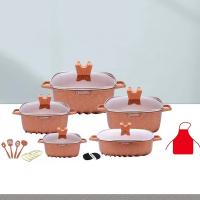 Quality Wholesale Hot Selling White Kitchen Cooking Square Pot Sets Aluminum Non-Stick Cookware Pot Sets for sale