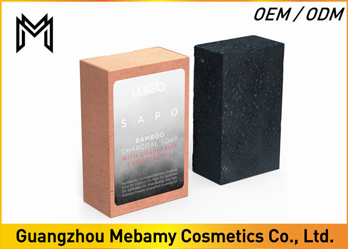China Mild Organic Handmade Soap Bar Black Bamboo Charcoal Cleans Without Drying factory