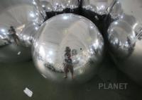 China Large PVC Silver Inflatable Hanging Mirror Balls For Event Christmas Decoration factory
