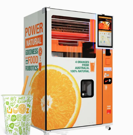Quality Food Juice Self Vending Machine Automatic Orange Juice Maker Commercial 1100W for sale