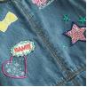 China Summer Casual Baby Girl Denim Dress No Sleeves With Embroidery Sequin Patch factory