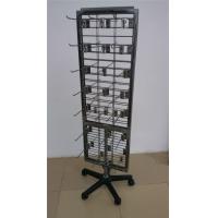 China Metal Wire Grid Display Racks , Flooring Double Sided Display Stand Shelving factory