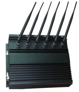 China 6 Antenna Cell Phone Signal Jammer , High Power Desktop Cell Phone WIFI Jammer factory