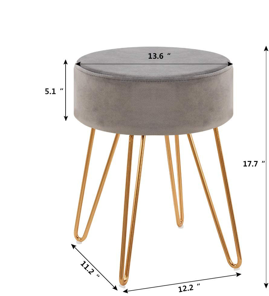 China Elegant Lifestyle Velvet Footrest Stool Round Side Table 275 Pounds Simplicity factory