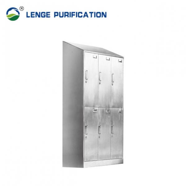 Quality Cleanroom Stainless Steel Furnishing Cabinet Six Door Sloping Top With Handle for sale