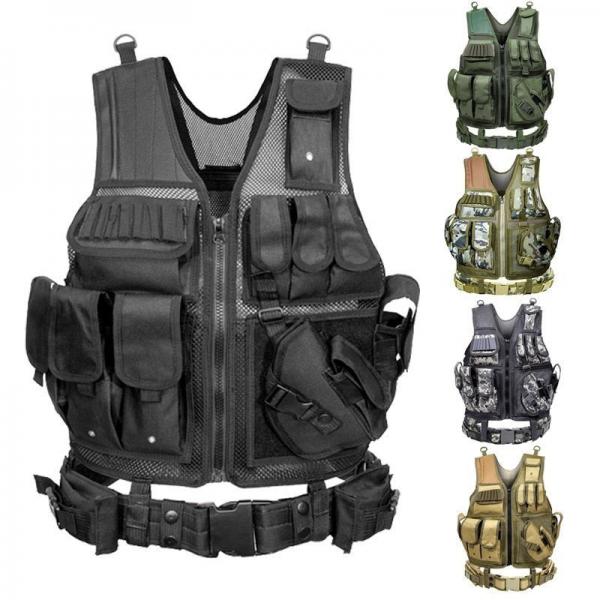 Quality CS Training Hunting Black Tactical Vest Sturdy Military Combat Vest for sale