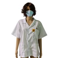 China 2.5mm Gird T-Shirt Industrial Work Clothes For Cleanroom ESD Antistatic factory